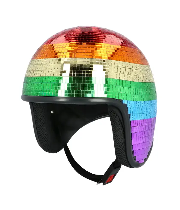 Disco Helm 80s Regenboog