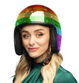 Disco Helm 80s Regenboog