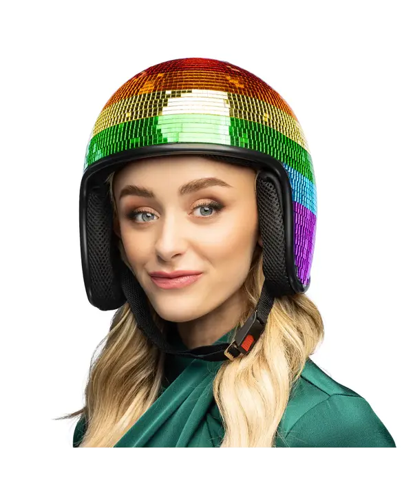 Disco Helm 80s Regenboog