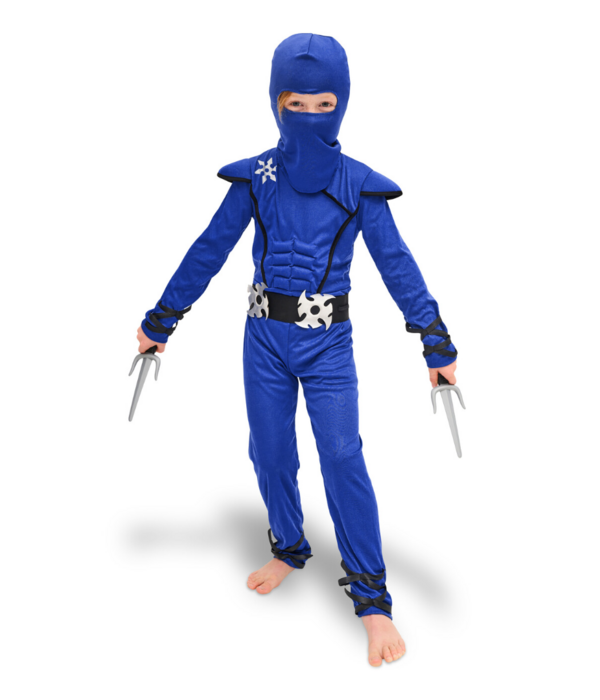 Blauwe Ninja Outfit Kind Compleet
