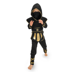 Ninja Verkleedpak Kind Zwart/Goud