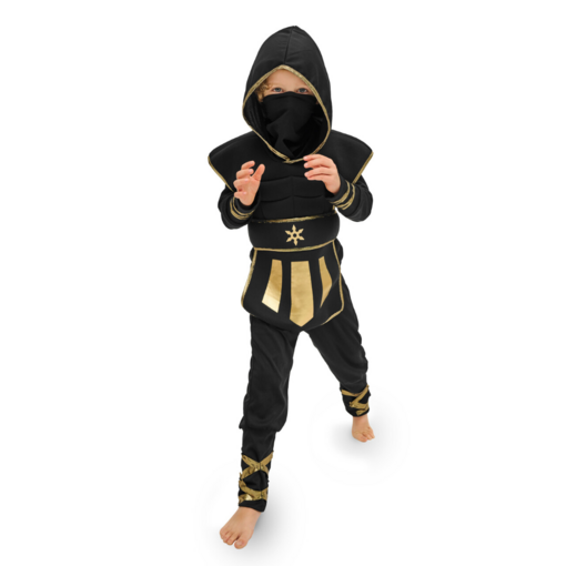 Ninja Verkleedpak Kind Zwart/Goud