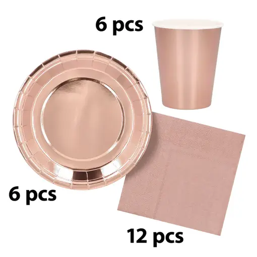 Tafelgerei Set Rosé Goud (24st)