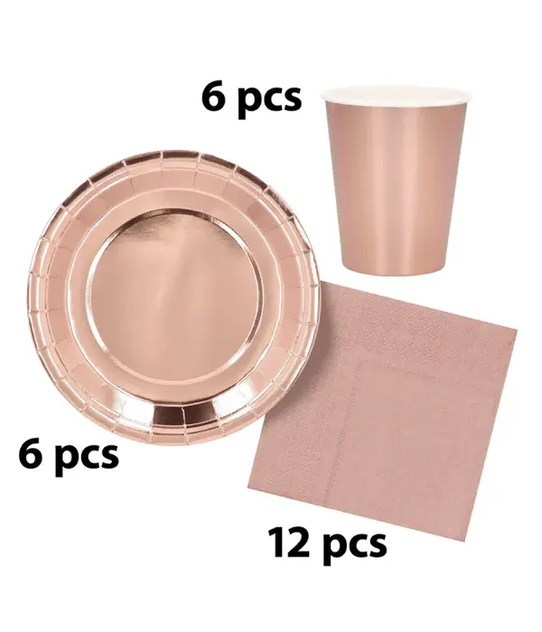 Tafelgerei Set Rosé Goud (24st)