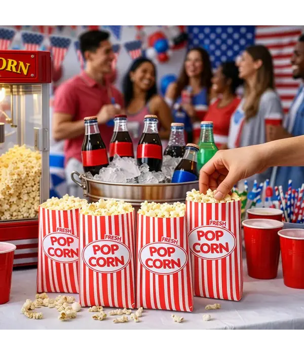 Popcorn Uitdeelzakjes Retro (8st)