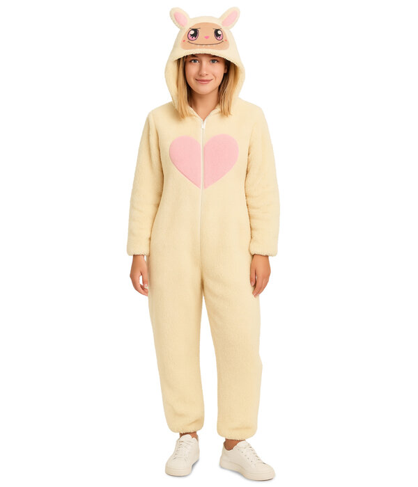 Labubu Onesie Crème Volwassenen Hartje