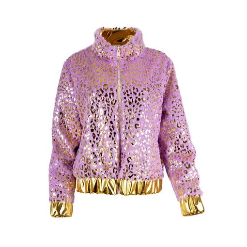 Jas Pluche Nepbont Glamour Lila Dames