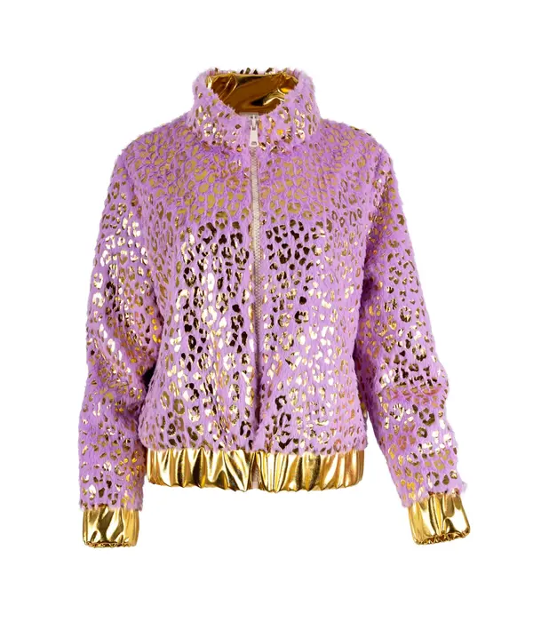 Jas Pluche Nepbont Glamour Lila Dames