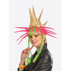 Pruik Punk Crazy Rainbow