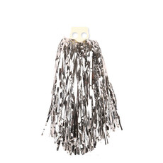 Pompom zilver Ringgreep