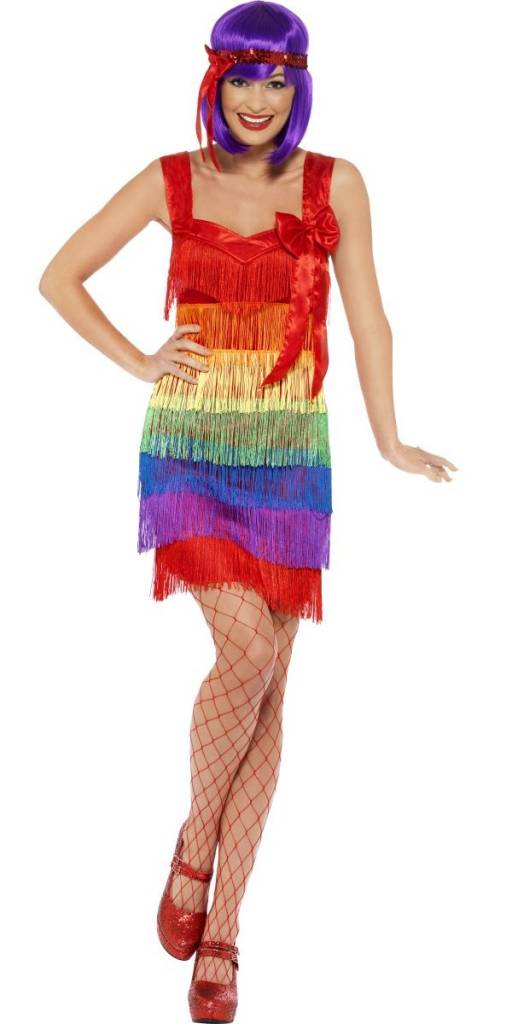 Rainbow flapper 20&apos;s kostuum afbeelding