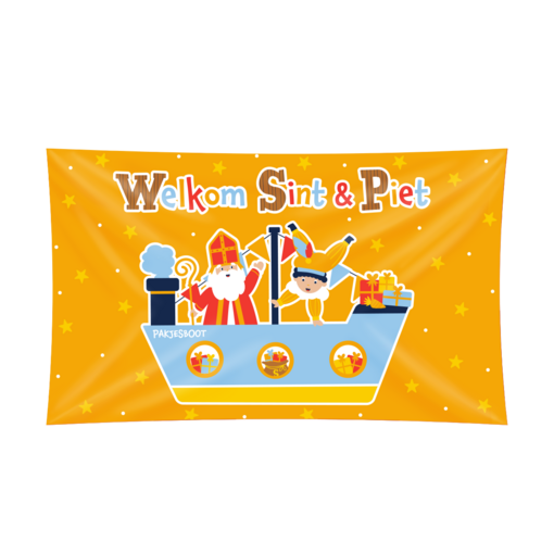 XXL Gevelvlag Welkom Sint & Piet (90x150xm)