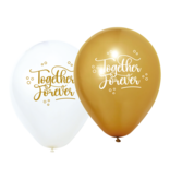 Ballonnen Together Forever Wit & Goud (8st)