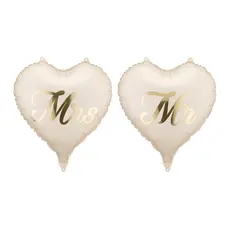 Folieballonnen Hart Elegant Mr En Mrs (45cm)