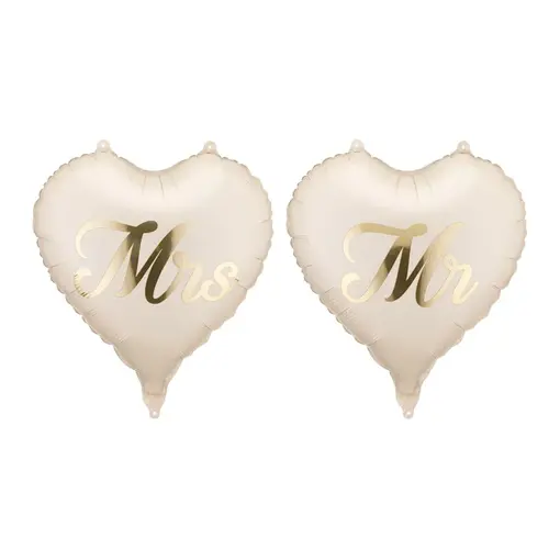 Folieballonnen Hart Elegant Mr En Mrs (45cm)