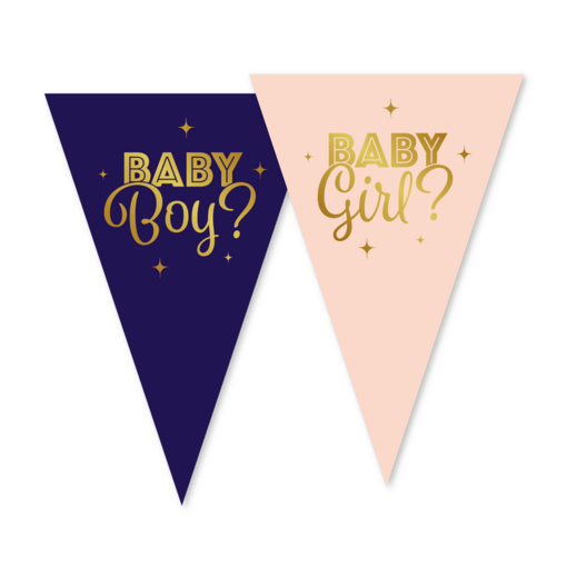 Vlaggenlijn Gender Reveal Baby Boy Baby Girl (10m)