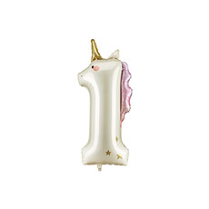 Folieballon Cijfer 1 Unicorn (93cm)