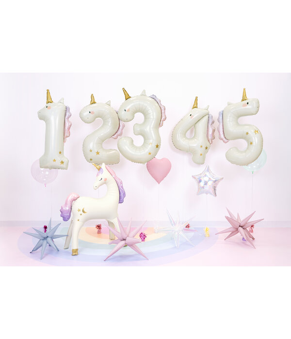 Folieballon Cijfer 3 Unicorn (93cm)