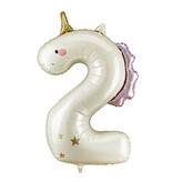 Folieballon Cijfer 2 Unicorn (93cm)