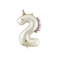Folieballon Cijfer 2 Unicorn (93cm)