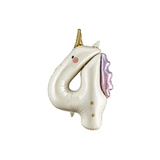 Folieballon Cijfer 4 Unicorn (93cm)