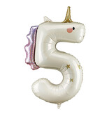 Folieballon Cijfer 5 Unicorn (93cm)