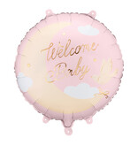 Folieballon Welcome Baby Roze (35cm)