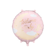 Folieballon Welcome Baby Roze (35cm)