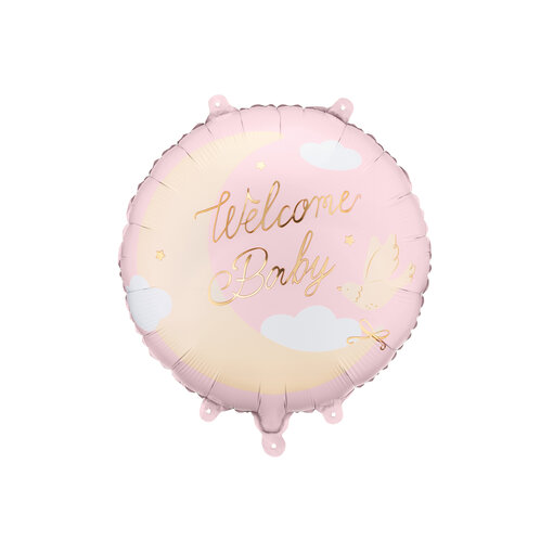 Folieballon Welcome Baby Roze (35cm)