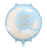 Folieballon Welcome Baby Blauw (35cm)
