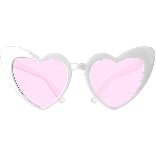 Bril Vrijgezellenfeest Hart Wit/Roze