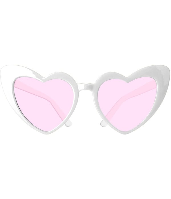 Bril Vrijgezellenfeest Hart Wit/Roze