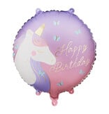 Folieballon Happy Birthday Eenhoorn Vlinder (45cm)