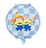 Folieballon Minion Blauw/Wit Rond 45cm