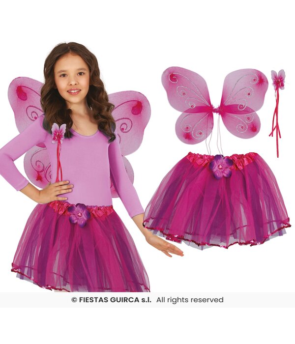 Vlinder Set Kind Lila/Roze