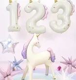 Folieballon Cijfer 3 Unicorn (93cm)