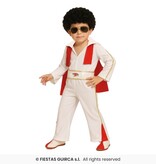 Elvis King Of Rock Kostuum Kind Wit/Rood