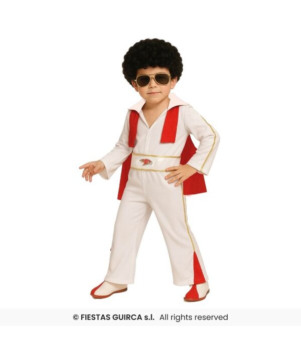Elvis King Of Rock Kostuum Kind Wit/Rood