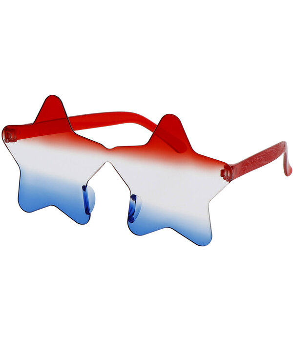 Feestbril Ster Rood Wit Blauw