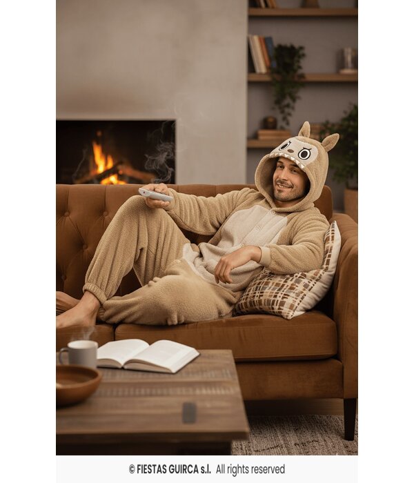 Lulu Monster Onesie Heren Bruin