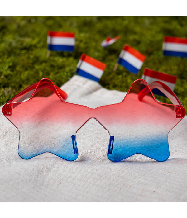 Bril Hart Rood/ Wit/Blauw