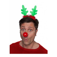 Diadeem met gewei & rode neus