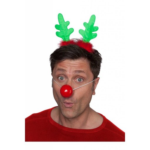 Diadeem met gewei & rode neus