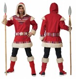 Eskimo kostuum man rood