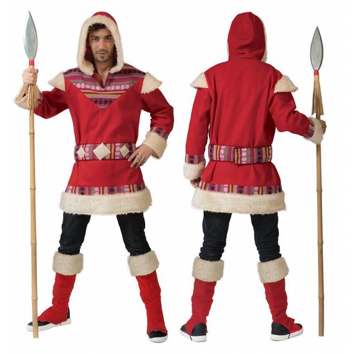 Eskimo kostuum man rood