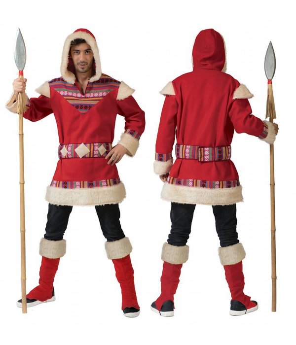 Eskimo kostuum man rood