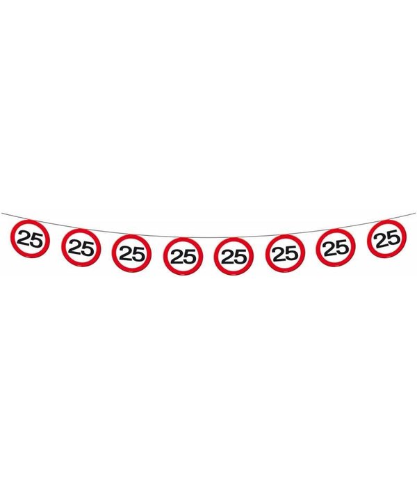 Vlaggenlijn verkeersbord '25'