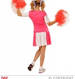 Cheerleader pakje dames roze/wit