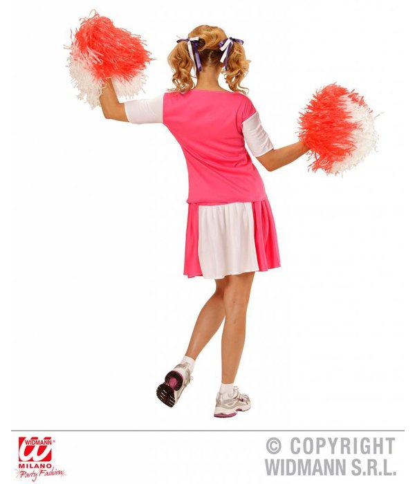Cheerleader pakje dames roze/wit