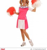 Cheerleader pakje dames roze/wit